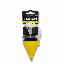 Yellow plastic shell measuring tool plumb for construction